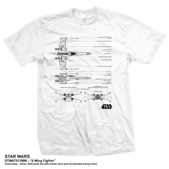 Cover for Star Wars · Star Wars Unisex T-Shirt: X-Wing Fighter (T-shirt) [size S] [White - Unisex edition] (2015)
