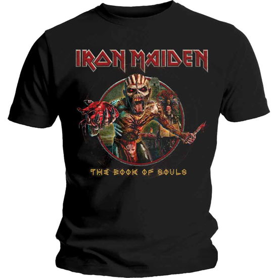 Iron Maiden Unisex T-Shirt: Book of Souls Eddie Circle - Iron Maiden - Merchandise - Global - Apparel - 5055979978114 - 14. januar 2020