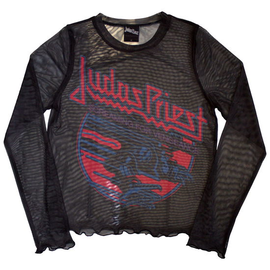 Judas Priest Ladies Crop Top: Screaming For Vengeance (Black) (Mesh) (XX-Small) - Judas Priest - Fanituote -  - 5056737292114 - torstai 10. lokakuuta 2024