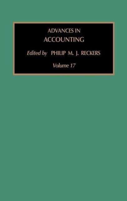 Cover for P M J Reckers · Advances in Accounting - Advances in Accounting (Gebundenes Buch) (2000)