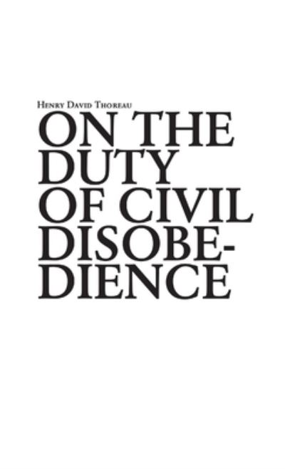 Cover for Henry David Thoreau · On the duty of civil disobedience (Paperback Book) (2016)