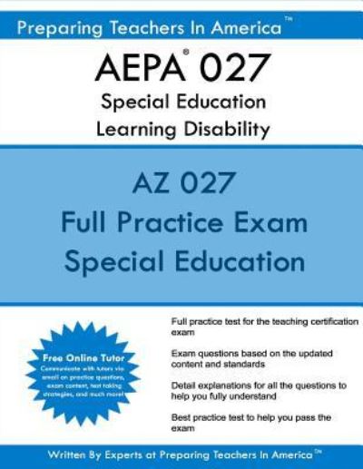 Cover for Preparing Teachers In America · AEPA 027 Special Education Learning Disability (Paperback Book) (2016)