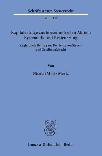 Cover for Mertz · Kapitalerträge aus börsennotierte (Book) (2018)