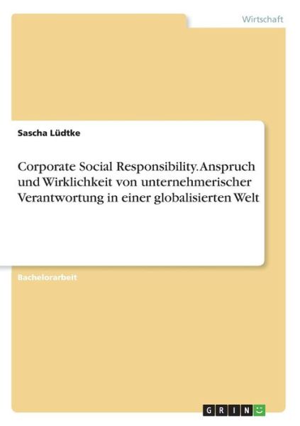 Cover for Lüdtke · Corporate Social Responsibility. (Book)