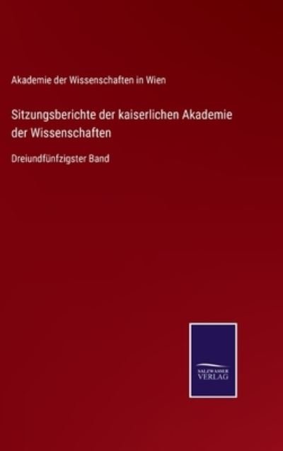 Cover for Akademie Der Wissenschaften in Wien · Sitzungsberichte der kaiserlichen Akademie der Wissenschaften (Innbunden bok) (2021)