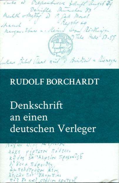 Cover for Borchardt · Denkschrift an einen deutsche (Book)