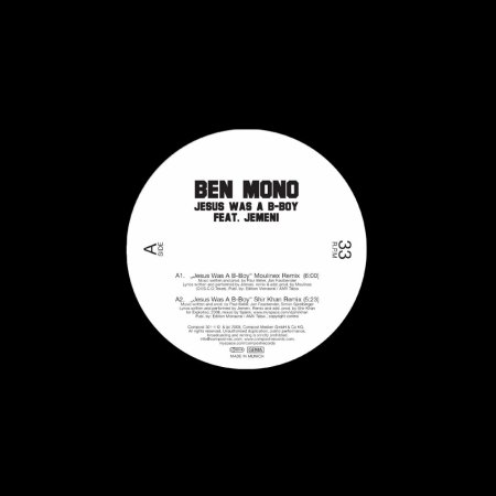 Cover for Ben Mono · Jesus Was a B-boy (12&quot;) (2008)