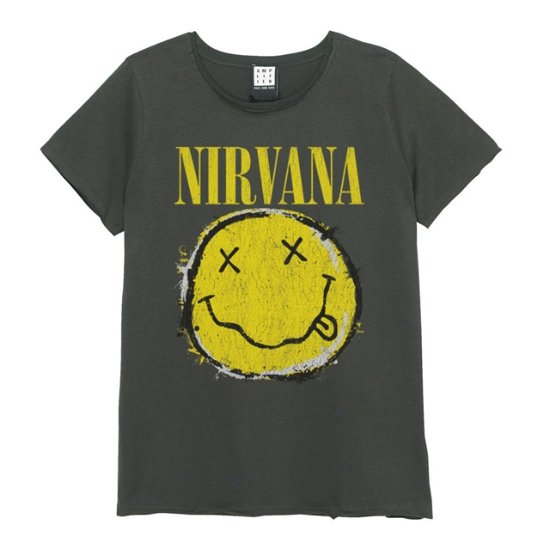 Cover for Nirvana · Nirvana Worn Out Smiley Amplified Vintage Charcoal Small T Shirt (T-shirt) [size S]