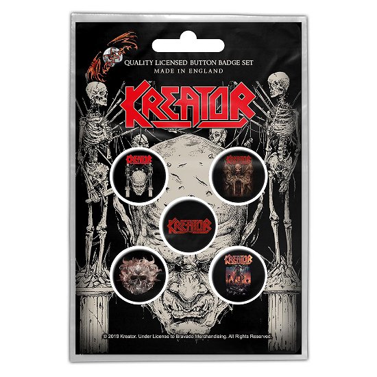 Kreator Button Badge Pack: Skull & Skeletons (Retail Pack) - Kreator - Merchandise - PHM - 5055339795115 - 28. Oktober 2019