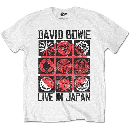 Cover for David Bowie · David Bowie Unisex T-Shirt: Live in Japan (T-shirt) [size S] [White - Unisex edition]