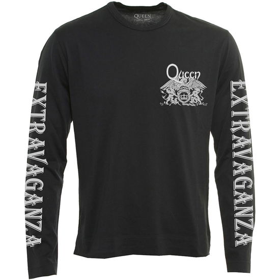 Cover for Queen · Queen Unisex Long Sleeve T-Shirt: Extravaganza (Black) (Sleeve Print) (CLOTHES) [size M] [Black - Unisex edition] (2019)