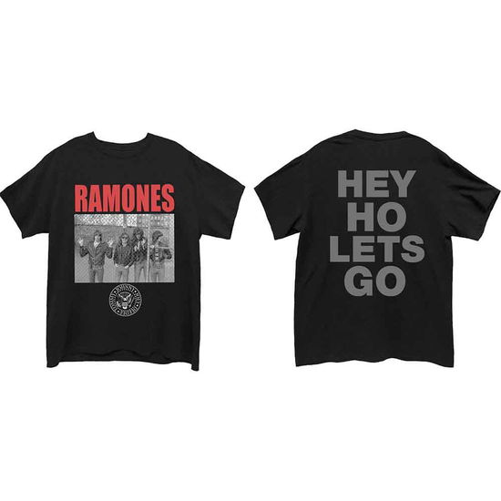 Ramones Unisex T-Shirt: Cage Photo (Back Print) - Ramones - Gadżety -  - 5056368615115 - 10 marca 2020