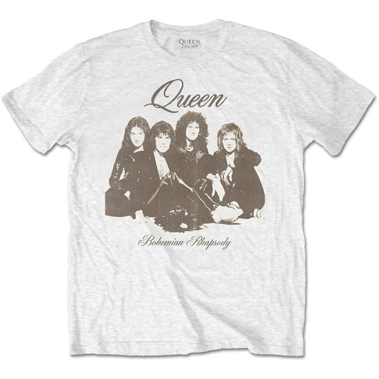 Cover for Queen · Queen Unisex T-Shirt: Bo Rhap Portrait (White) (T-shirt) [size S] [White - Unisex edition] (2021)