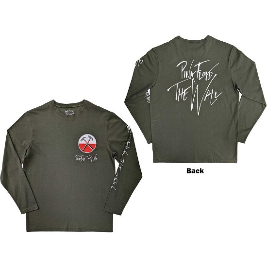 Pink Floyd Unisex Long Sleeve T-Shirt: The Wall Hammers Logo (Back & Sleeve Print) - Pink Floyd - Mercancía -  - 5056561090115 - 