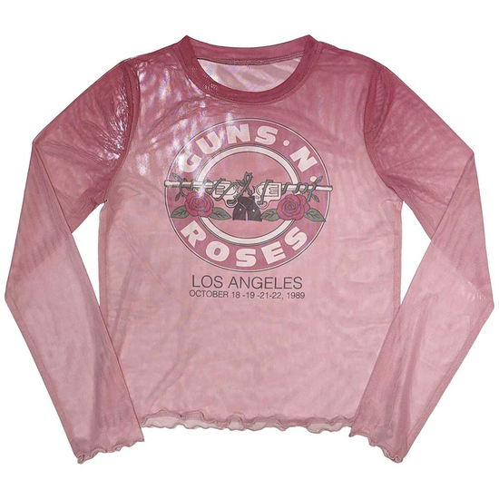 Guns N' Roses Ladies Long Sleeved Crop Top: Bullet Seal (Mesh) - Guns N Roses - Gadżety -  - 5056737237115 - 