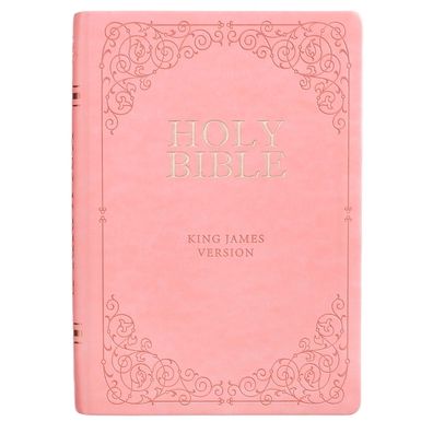 Cover for Pink Faux Leather Giant Print Full-size King James Version Bible with Thumb-index (Book) (2020)