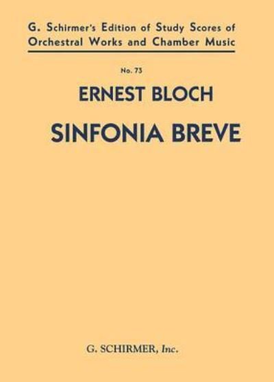 Cover for Ernst Bloch · Sinfonia Breve (Sheet music) (1986)