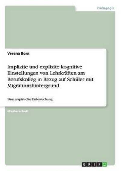 Cover for Born · Implizite und explizite kognitive (Book) (2016)