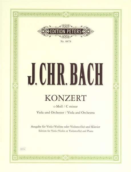 Cover for Bach · Viola Concerto in C minor (Edition for Viola [Violin / Cello] and Piano) (Partitur) (2001)