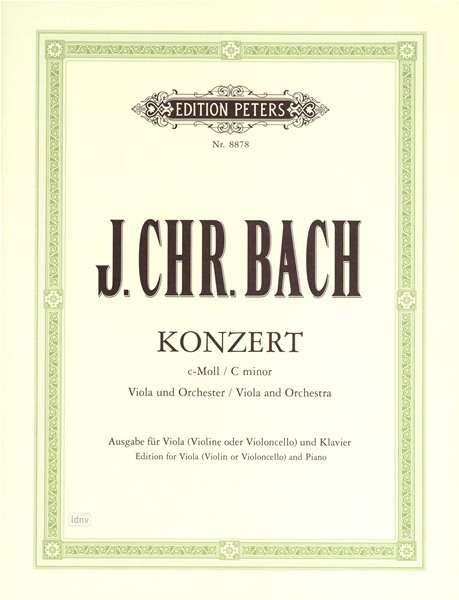 Cover for Bach · Viola Concerto in C minor (Edition for Viola [Violin / Cello] and Piano) (Partituren) (2001)