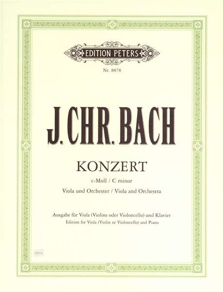 Cover for Bach · Viola Concerto in C minor (Edition for Viola [Violin / Cello] and Piano) (Partitur) (2001)