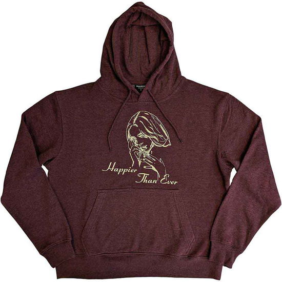 Cover for Billie Eilish · Billie Eilish Unisex Pullover Hoodie: Happier Than Ever (Brown) (Hoodie)