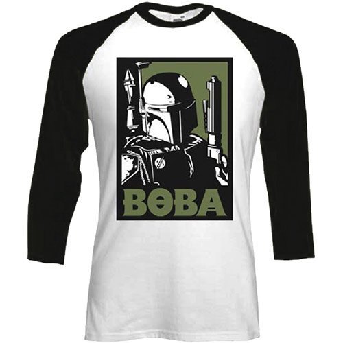 Cover for Star Wars · Star Wars Unisex Raglan Tee: Boba (CLOTHES) [size S] [Black,White - Unisex edition]