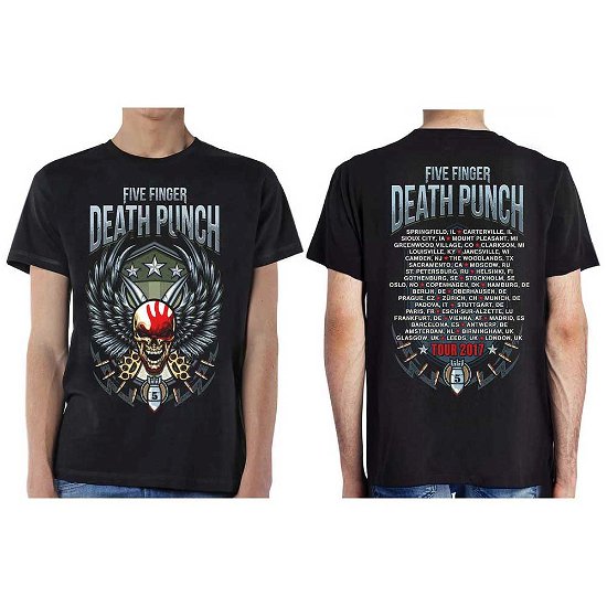 Cover for Five Finger Death Punch · Five Finger Death Punch Unisex T-Shirt: Wingshield Fall 2017 Tour (Ex-Tour) (T-shirt) [size S] [Black - Unisex edition]