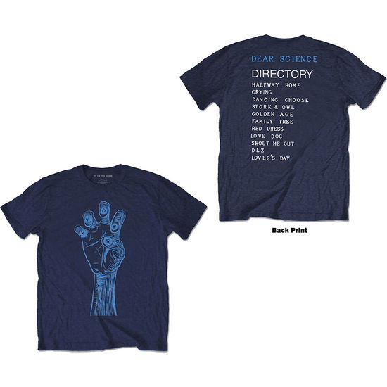 Cover for TV On The Radio · TV On The Radio Unisex T-Shirt: Brushstroke Hand (Back Print) (T-shirt) [size S] [Blue - Unisex edition] (2020)