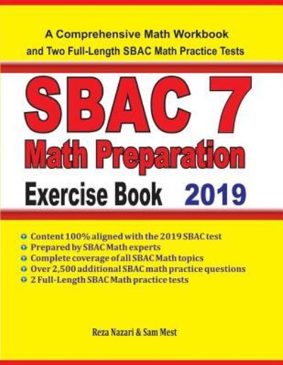 Cover for Reza Nazari · SBAC 7 Math Preparation Exercise Book (Paperback Book) (2019)