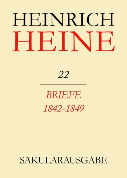 Cover for H. Heine · Heine-Säkularausg.22 (Buch) (1972)