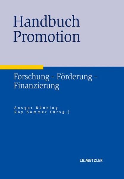 Cover for Handbuch Promotion: Forschung - Forderung - Finanzierung (Hardcover Book) (2007)