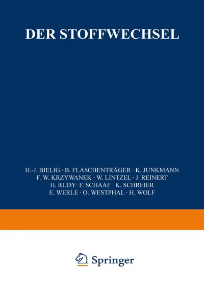Cover for Bielig  H.j. · Der Stoffwechsel - Physiologische Chemie (Paperback Book) (2014)
