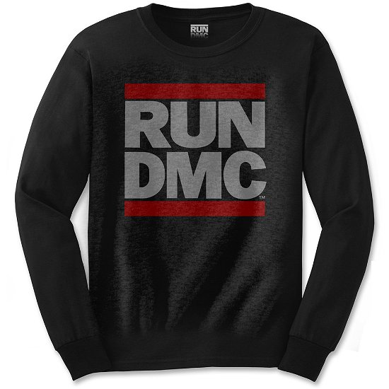 Cover for Run DMC · Run DMC Unisex Long Sleeved T-Shirt: Logo (Klær) [size L] [Black - Unisex edition]