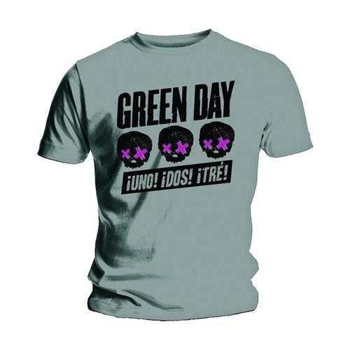 Green Day Unisex T-Shirt: Three Heads Better Than One - Green Day - Produtos - Unlicensed - 5055979964117 - 14 de janeiro de 2015