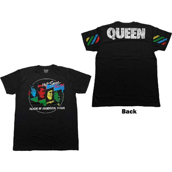 Queen Unisex T-Shirt: Hot Space Tour '82 (Back Print) - Queen - Koopwaar -  - 5056561070117 - 