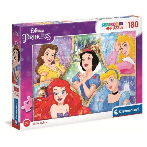 Puslespil Disney Princess, 180 brikker (Super) - Clementoni - Brætspil - Clementoni - 8005125293117 - 1. oktober 2023