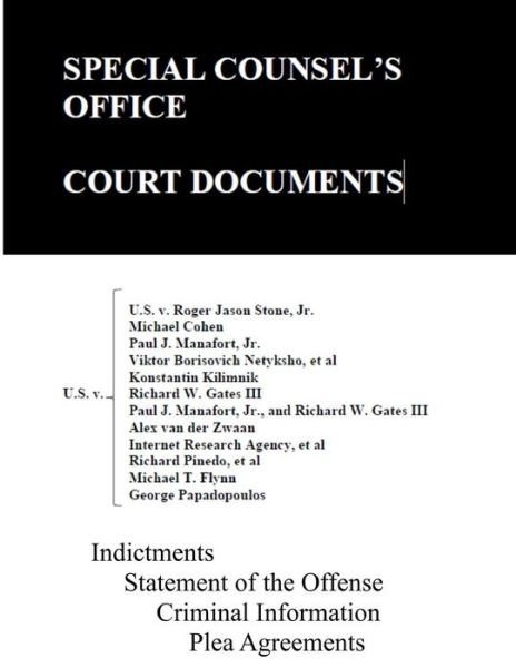 Cover for Department of Justice · Special Counsel's Office Court Documents (Pocketbok) (2019)