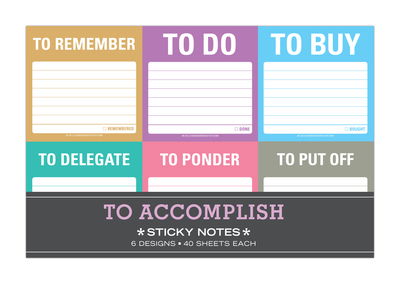 Knock Knock To Accomplish Sticky Note Packet - Knock Knock - Bøger - Knock Knock - 9781601065117 - 1. august 2013