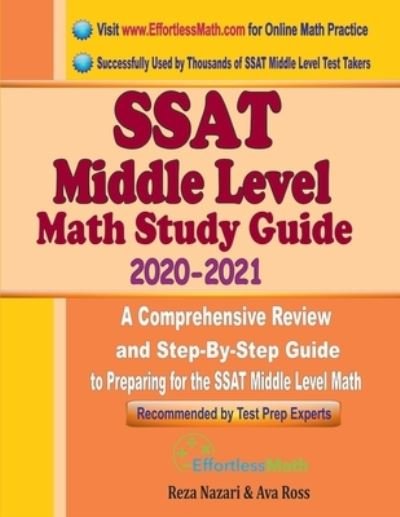Cover for Ava Ross · SSAT Middle Level Math Study Guide 2020 - 2021 (Paperback Book) (2020)