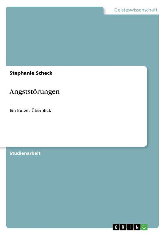 Cover for Scheck · Angststörungen (Book) [German edition] (2013)