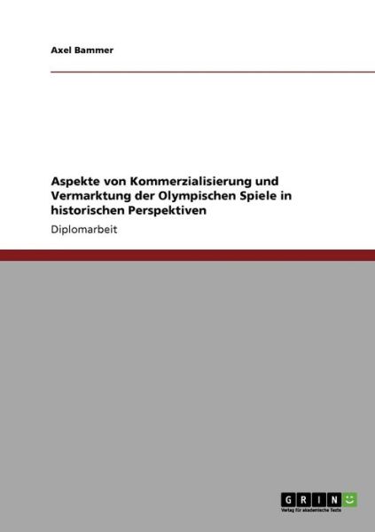 Cover for Bammer · Aspekte von Kommerzialisierung u (Book) [German edition] (2008)