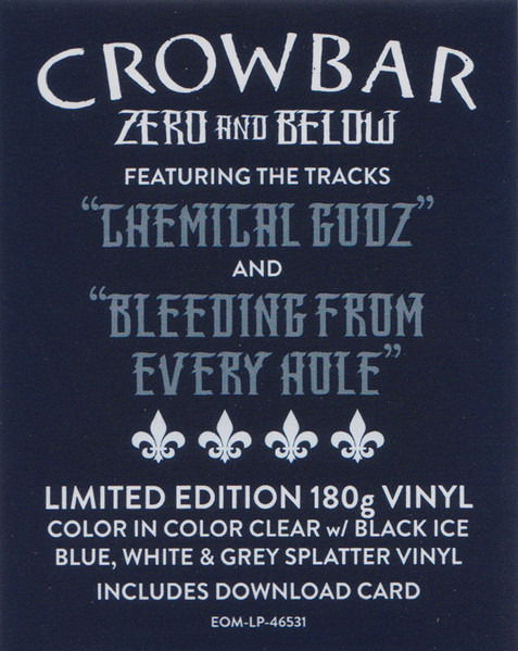 Cover for Crowbar · Zero and Below (Ltd Clear Vinyl) (LP) (2023)