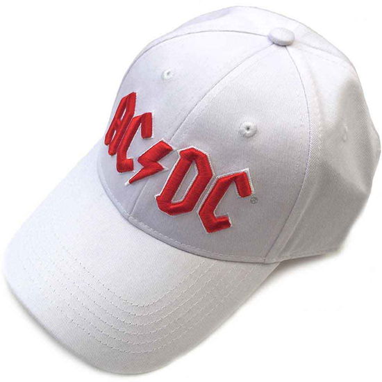 AC/DC Unisex Baseball Cap: Red Logo (White) - AC/DC - Merchandise - Perryscope - 5056170626118 - 