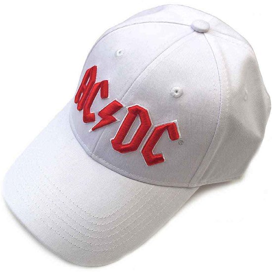 AC/DC Unisex Baseball Cap: Red Logo (White) - AC/DC - Merchandise - Perryscope - 5056170626118 - 