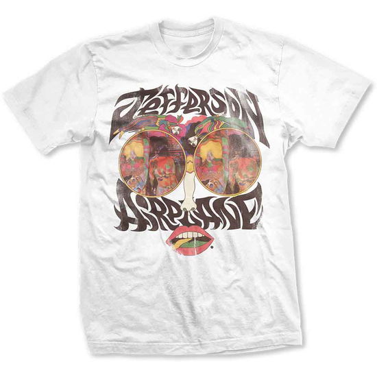 Cover for Jefferson Airplane · Jefferson Airplane Unisex T-Shirt: Lips (White) (T-shirt) [size M] [White - Unisex edition] (2024)