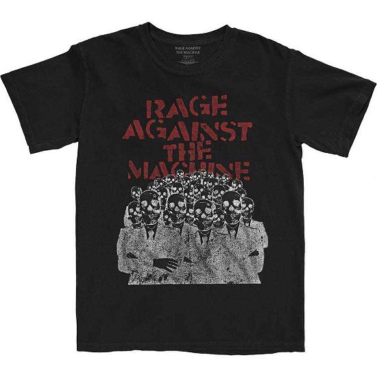 Rage Against The Machine Unisex T-Shirt: Crowd Masks - Rage Against The Machine - Mercancía -  - 5056561044118 - 