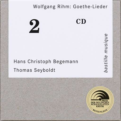 Cover for Wolfgang Rihm · Lieder nach Goethe und Schiller (CD)