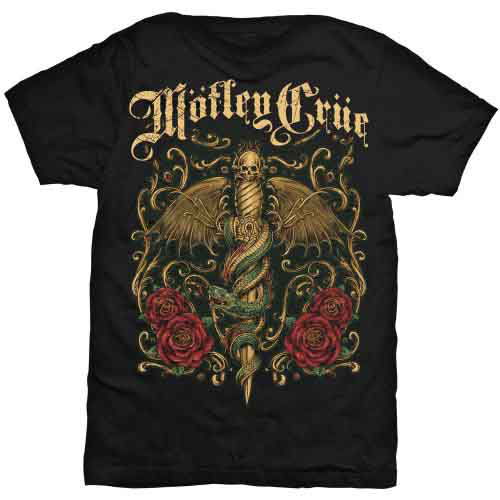 Cover for Mötley Crüe · Motley Crue Unisex T-Shirt: Exquisite Dagger (Black) (T-shirt) [size L] [Black - Unisex edition] (2020)