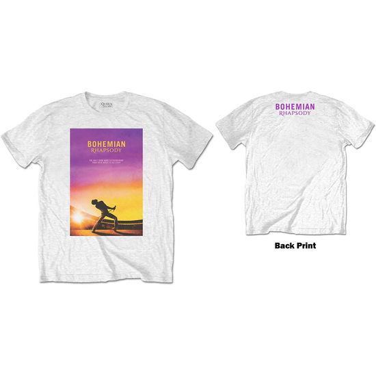 Cover for Queen · Queen Unisex T-Shirt: Bohemian Rhapsody (White) (Back Print) (T-shirt) [size L] [White - Unisex edition] (2018)